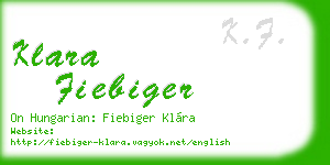 klara fiebiger business card